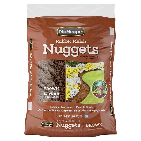 Nuscape Nugget Mulch, Brown, 16 lb Bag NS8BN Zoro